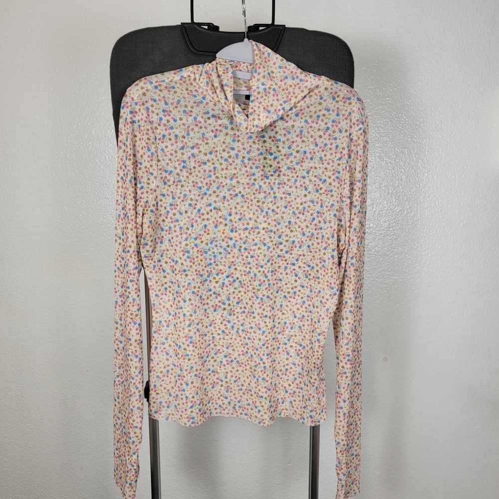 REVOLVE‎ AFRM Zadie Semi Sheer Turtleneck Ditsy Floral size XL